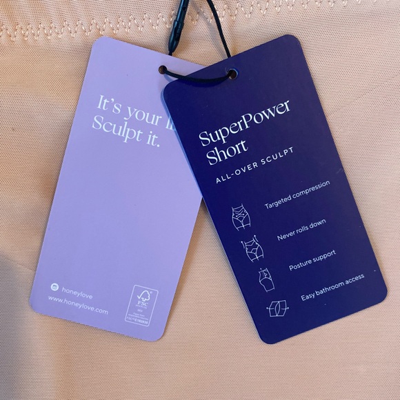 NWT Honeylove Super Power Shorts Size 1X Sand Tan - Picture 6 of 8